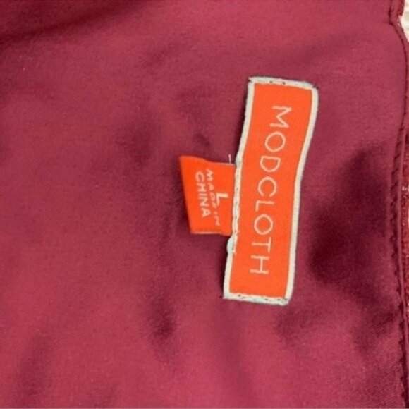 ModCloth Burgundy Through the Bluebells Lace Top - Size XL - Picture 8 of 8